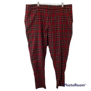 Vintage 90’s / Y2K Hot Topic Red Plaid Pants- 2X